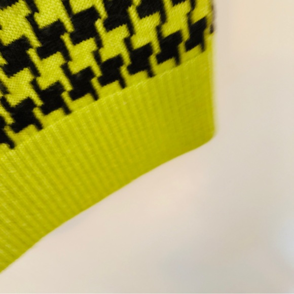 FINK Sweater Vest Houndstooth Lime Green Vintage Y2K 90 URBAN OUTFITTERS size XL - Picture 12 of 15